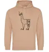 Мужская толстовка (худи) Лама дайвер Песочный фото