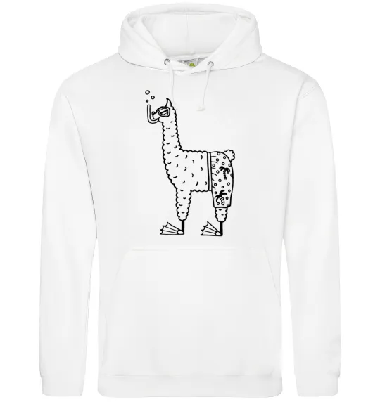 Жіноча толстовка (худі) Лама дайвер Білий фото