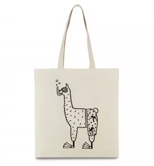 Эко-сумка Лама дайвер Бежевый фото