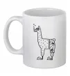 Чашка керамічна Лама дайвер Білий фото