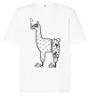 Футболка Оверсайз Лама дайвер Белый фото