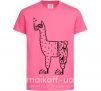 Дитяча футболка Лама дайвер Яскраво-рожевий фото