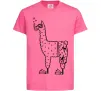 Дитяча футболка Лама дайвер Яскраво-рожевий фото