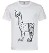 Мужская футболка Лама дайвер Белый фото
