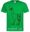 Мужская футболка Лама дайвер Зеленый фото