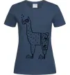 Жіноча футболка Лама дайвер Темно-синій фото