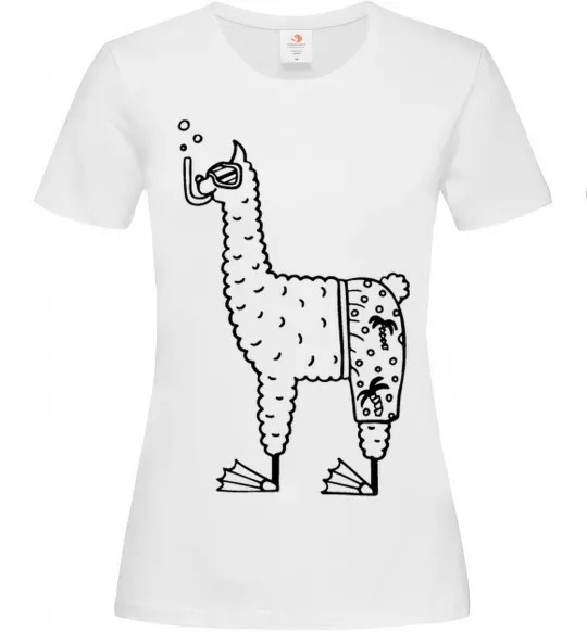 Жіноча футболка Лама дайвер Білий фото