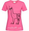 Жіноча футболка Лама дайвер Яскраво-рожевий фото