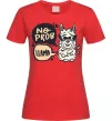 Женская футболка No prob llama in glasses Красный фото