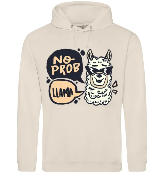 Женская толстовка (худи) No prob llama in glasses Таш фото