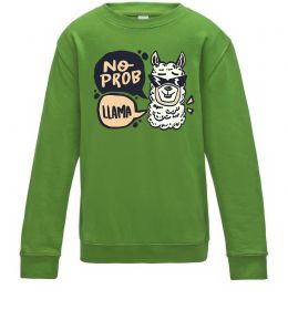 Дитячий світшот No prob llama in glasses