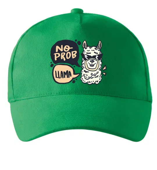 Кепка No prob llama in glasses Зелений фото