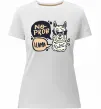 Женская премиум футболка No prob llama in glasses Белый фото