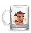 Чашка стеклянная Лама шериф Прозрачный фото