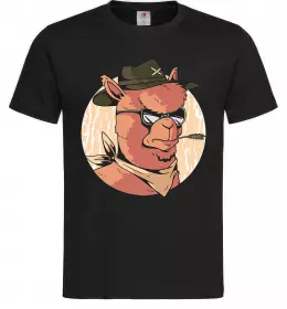 Мужская футболка Лама шериф Черный фото