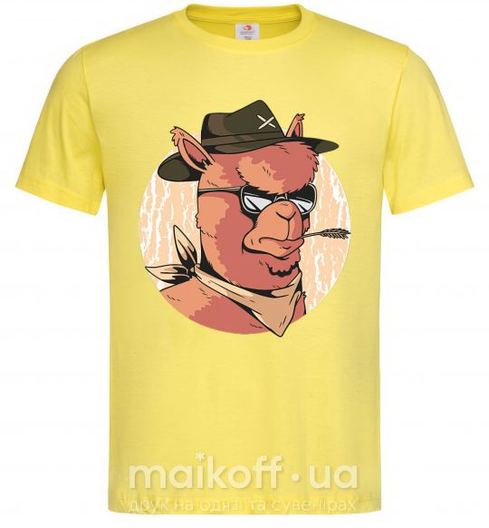Мужская футболка Лама шериф Лимонный фото