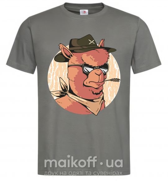 Мужская футболка Лама шериф Графит фото