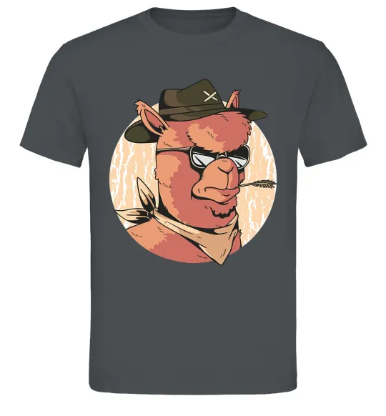 Мужская футболка Лама шериф Графит фото