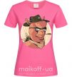 Женская футболка Лама шериф Ярко-розовый фото