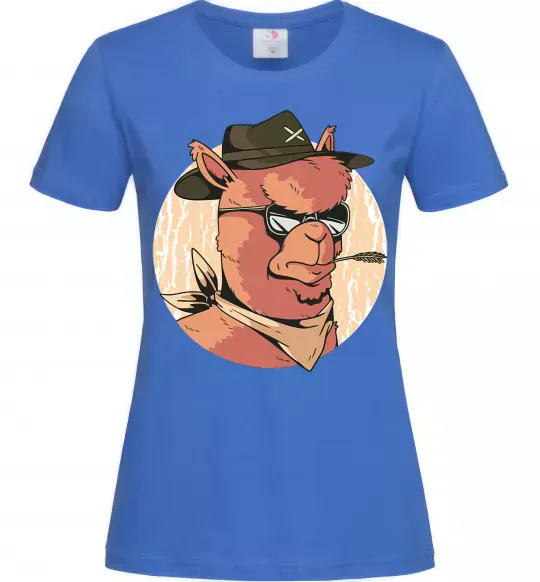 Жіноча футболка Лама шериф Яскраво-синій фото