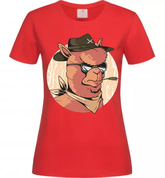 Жіноча футболка Лама шериф Червоний фото