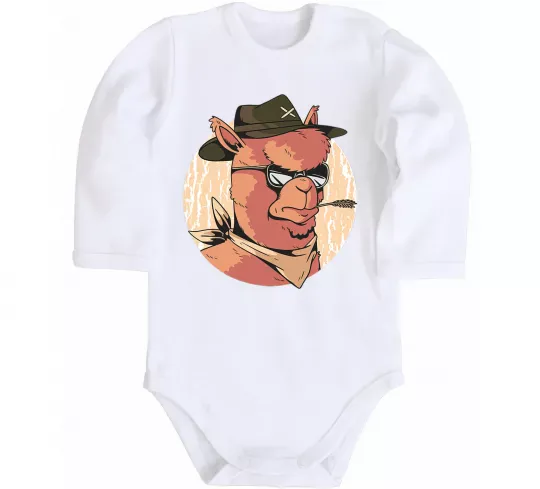 Дитячий бодік Лама шериф Білий фото