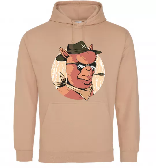 Чоловіча толстовка (худі) Лама шериф Пісочний фото