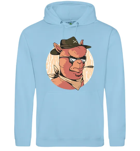 Чоловіча толстовка (худі) Лама шериф Блакитний фото