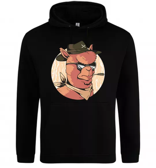 Жіноча толстовка (худі) Лама шериф Чорний фото