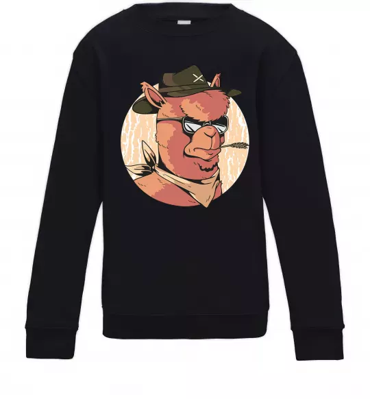 Дитячий світшот Лама шериф Чорний фото