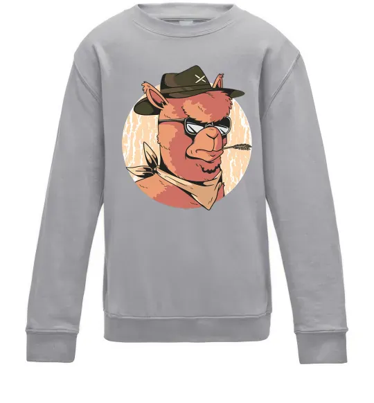 Дитячий світшот Лама шериф Сірий меланж фото