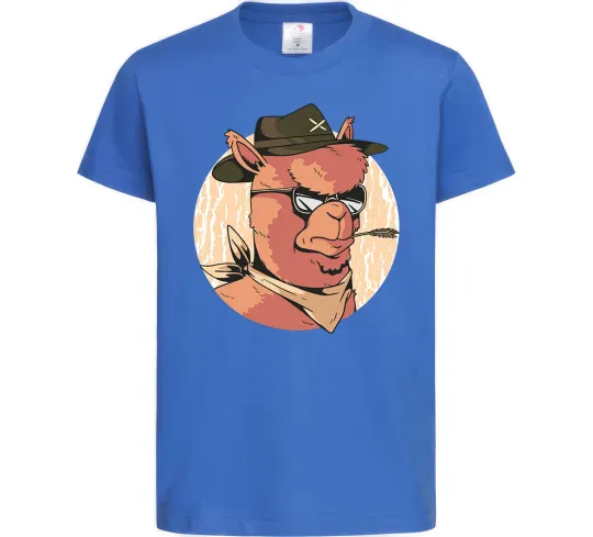 Детская футболка Лама шериф Ярко-синий фото