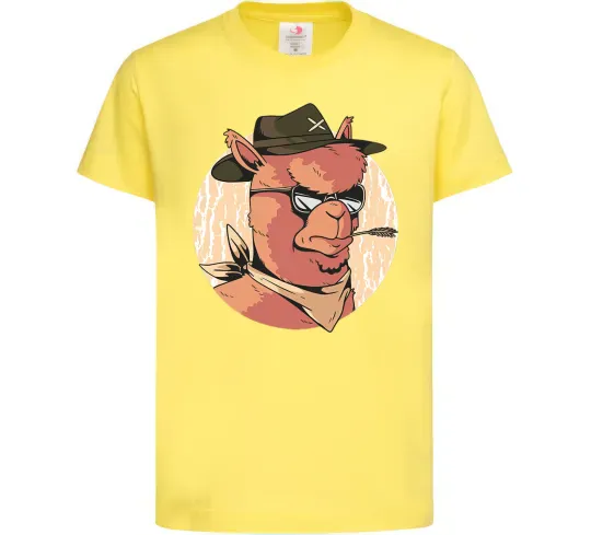 Детская футболка Лама шериф Лимонный фото