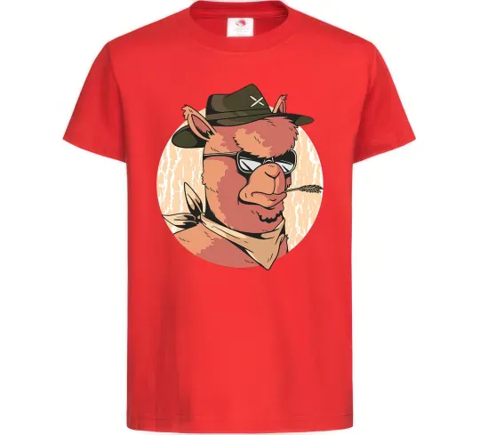 Детская футболка Лама шериф Красный фото