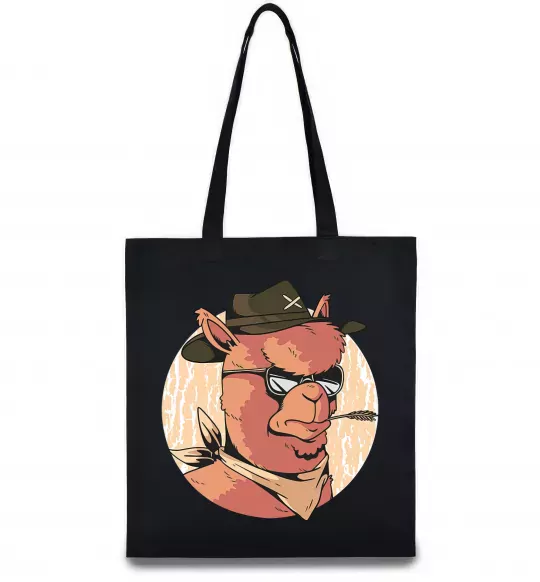 Эко-сумка Лама шериф Черный фото