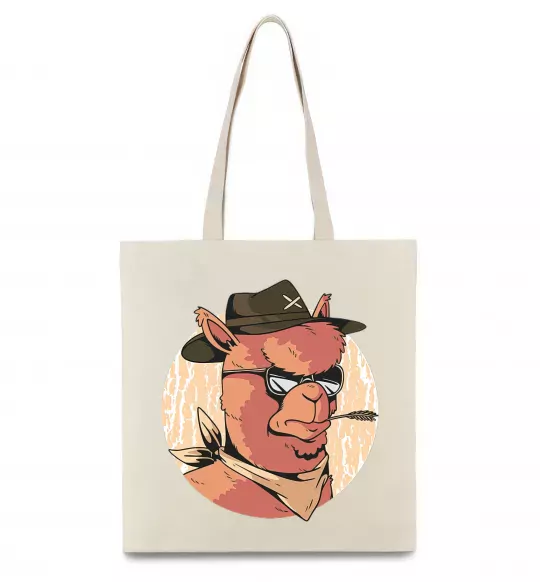 Эко-сумка Лама шериф Бежевый фото