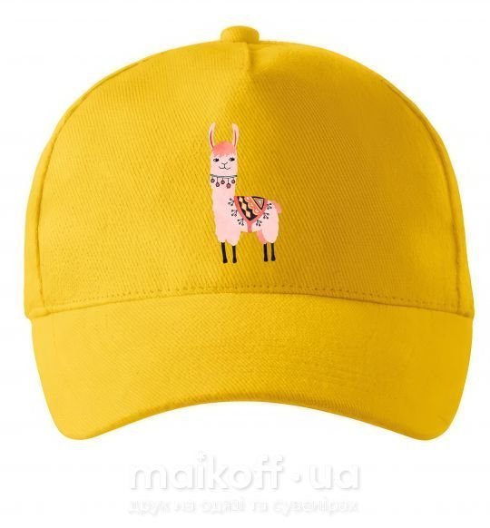 Кепка Розовая лама Сонячно жовтий фото