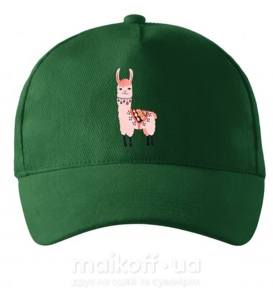Кепка Розовая лама Темно-зеленый фото