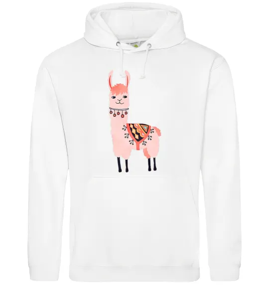 Женская толстовка (худи) Рожева лама Белый фото