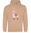 Женская толстовка (худи) Рожева лама Песочный фото