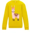 Детский Свитшот Рожева лама Солнечно желтый фото