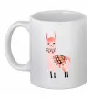 Чашка керамічна Рожева лама Білий фото
