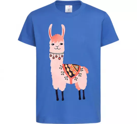 Детская футболка Рожева лама Ярко-синий фото