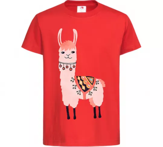 Детская футболка Рожева лама Красный фото