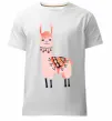 Чоловіча преміум футболка Рожева лама Білий фото