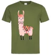 Мужская футболка Рожева лама Оливковый фото