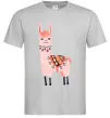 Мужская футболка Рожева лама Серый фото