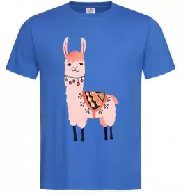 Мужская футболка Рожева лама Ярко-синий фото