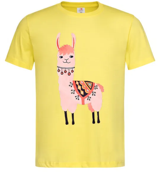 Мужская футболка Рожева лама Лимонный фото