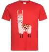 Мужская футболка Рожева лама Красный фото